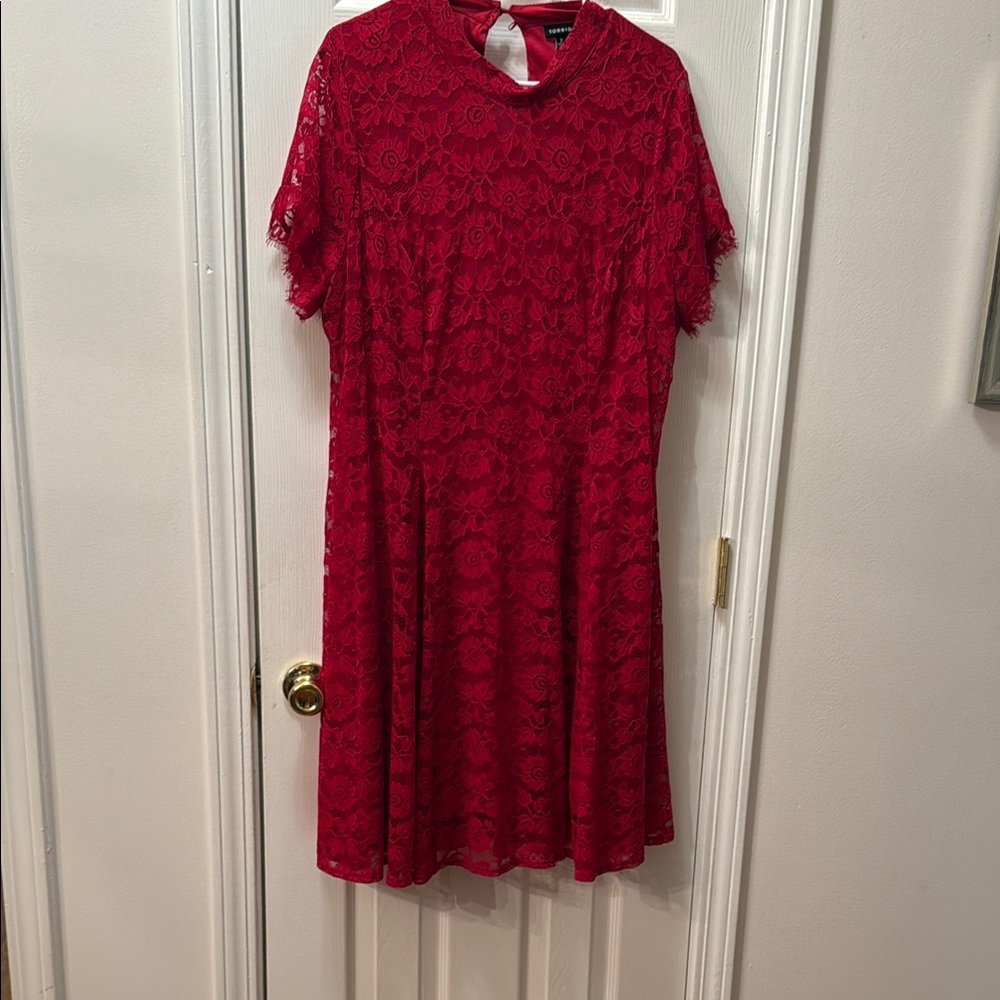 Torrid Red Flutter Sleeve Midi Dress